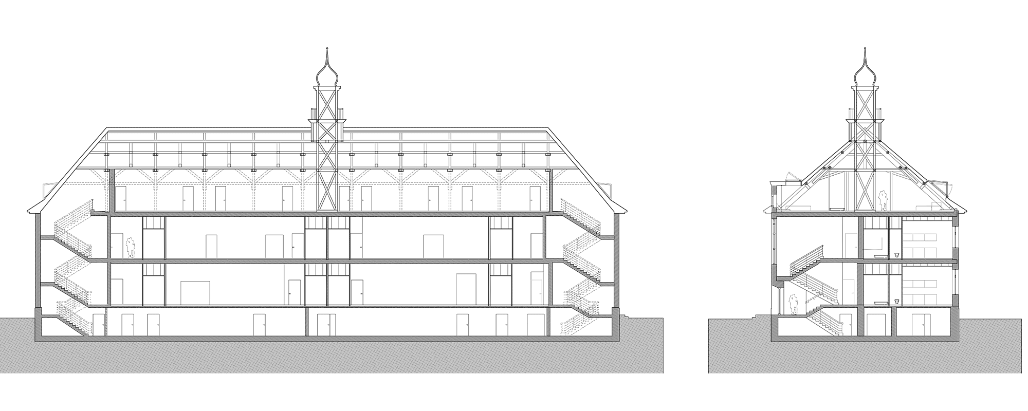 Ansicht und Schnitt - Altbau